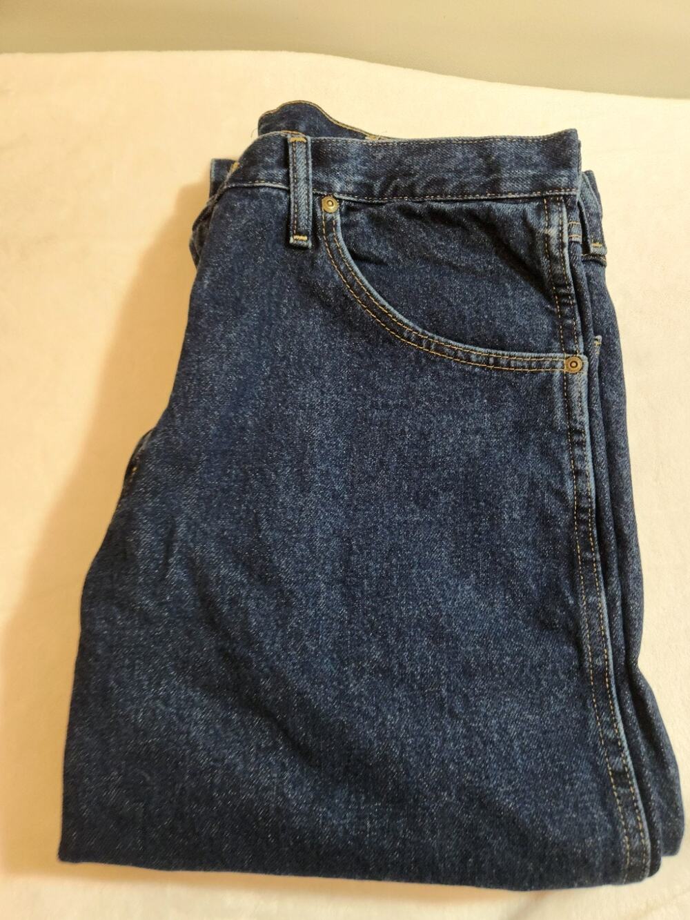 Wrangler NWT Five 5 Star 100% Cotton Jeans Mens 36 X 34 Blue Premium Workwear